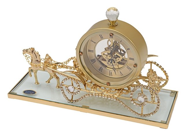 Интерьерные часы «Карета» прозрачный/золотистый