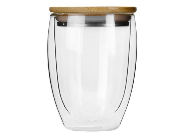 Стакан с двойными стенками и бамбуковой крышкой «Valday» thumbnail