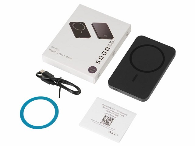 Магнитный беспроводной внешний аккумулятор «Razor», металл, 5000 mAh thumbnail