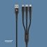 Дата-кабель Armor 3 в 1: micro USB, USB-C, Ligthning, 1.2м, черный, Deppa