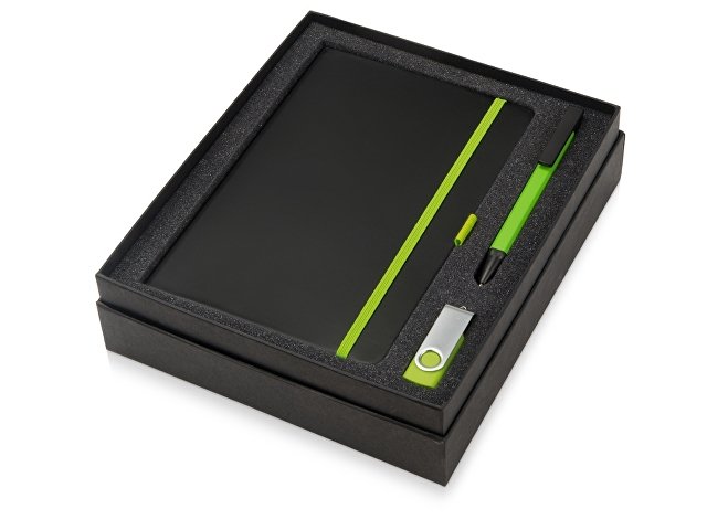 Подарочный набор «Q-edge» с флешкой, ручкой-подставкой и блокнот