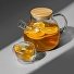 Стеклянный заварочный чайник Sencha с бамбуковой крышкой