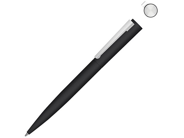 Металлическая шариковая ручка soft touch "Brush gum", черный