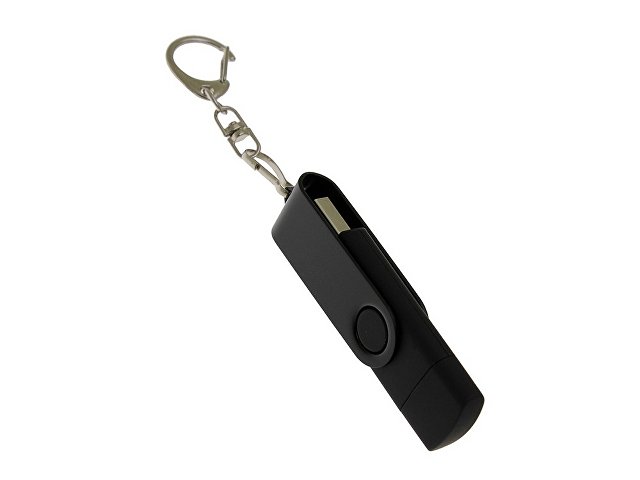 USB 3.0- флешка на 64 Гб с поворотным механизмом и дополнительным разъемом Type-C — фото 2