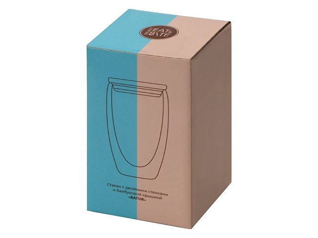 Стакан с двойными стенками и бамбуковой крышкой «Batur» thumbnail