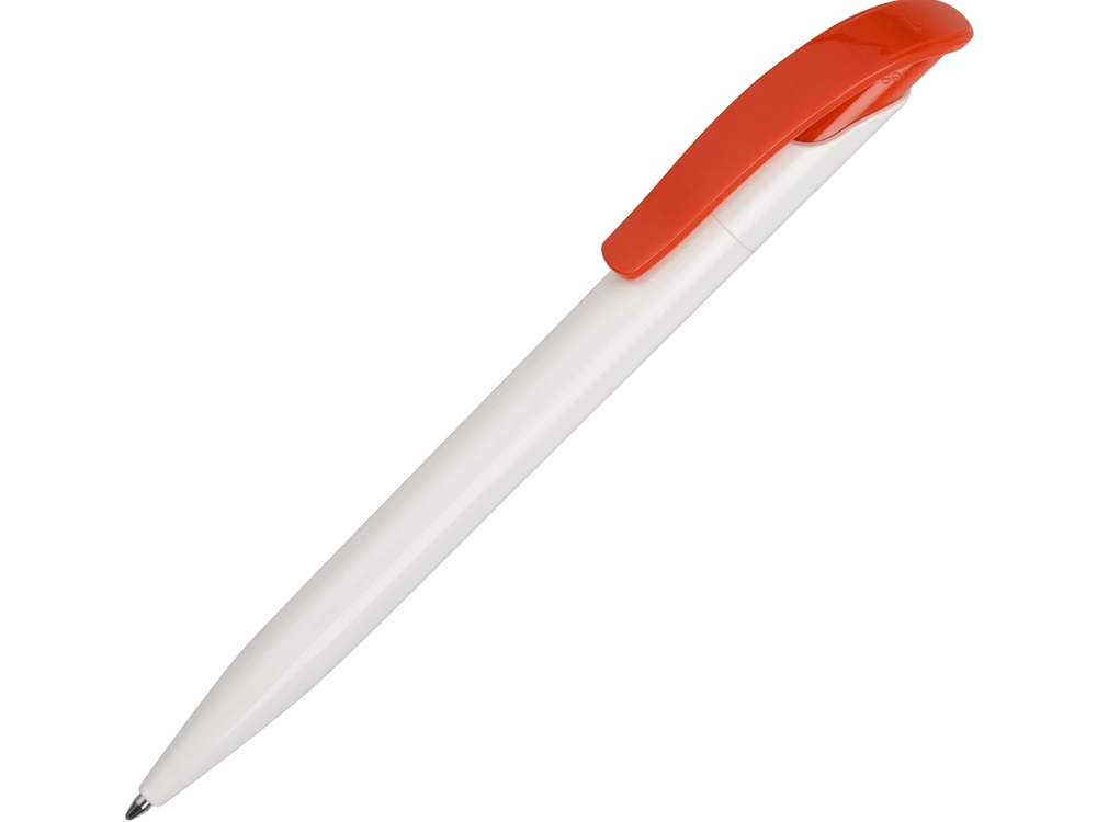 Ручка шариковая Senator модель Challenger Basic Polished, белый/красный