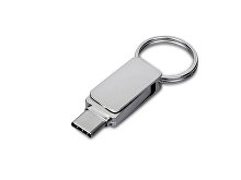 USB 2.0- флешка «Mercury» на 16 Гб с поворотным механизмом и дополнительным разъемом Type-C