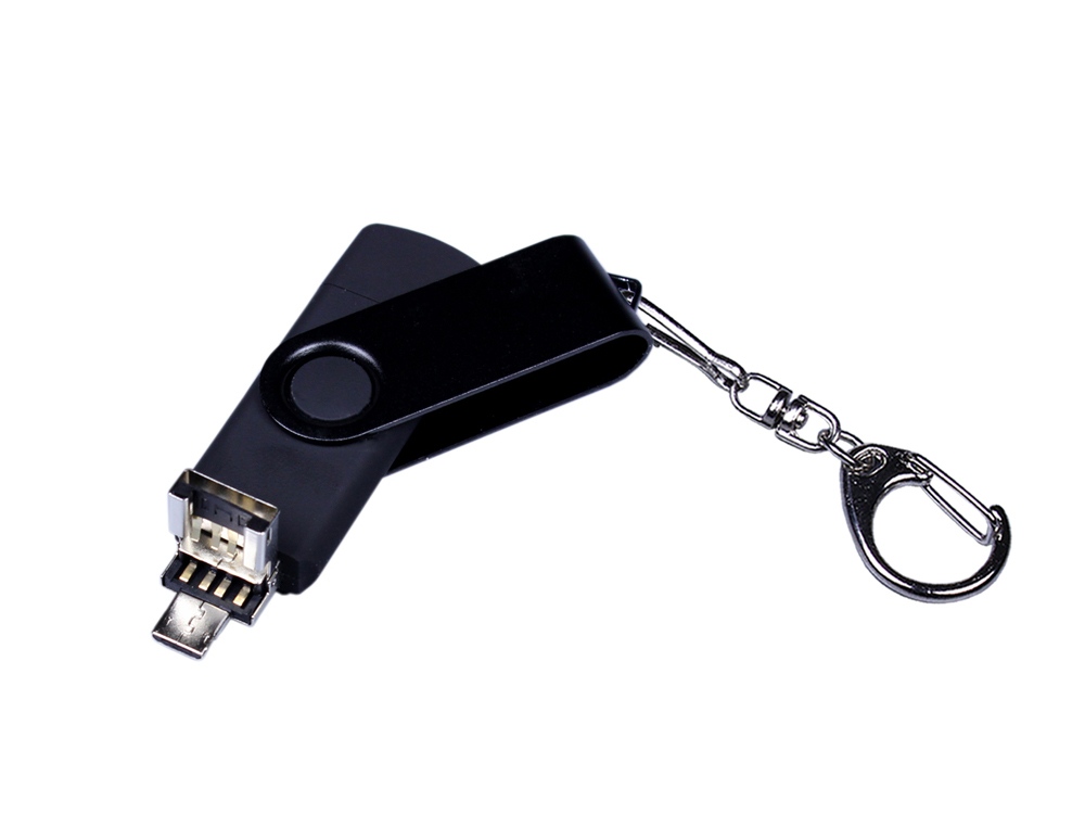 USB 2.0/micro USB/Type-С- флешка на 16 Гб 3-в-1 с поворотным механизмом 3