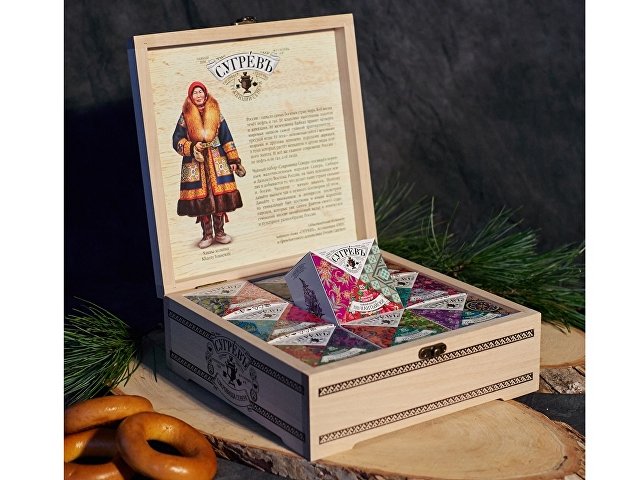 Подарочный набор c чаем «Сокровища Севера» в деревянной шкатулке thumbnail