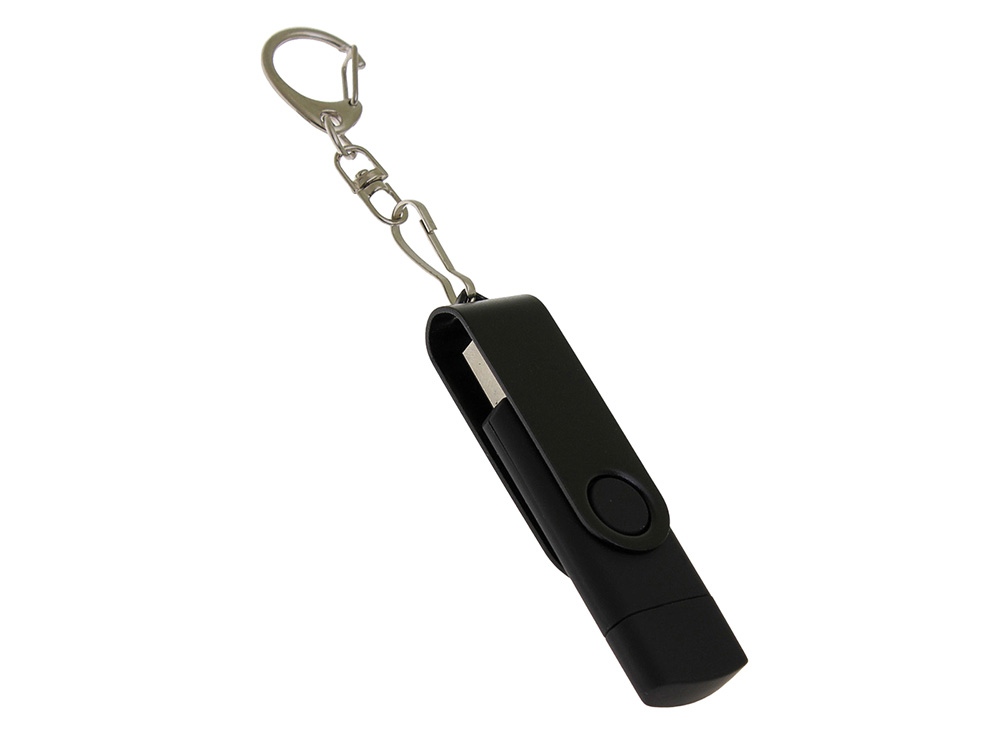 USB 3.0- флешка на 128 Гб с поворотным механизмом и дополнительным разъемом Type-C