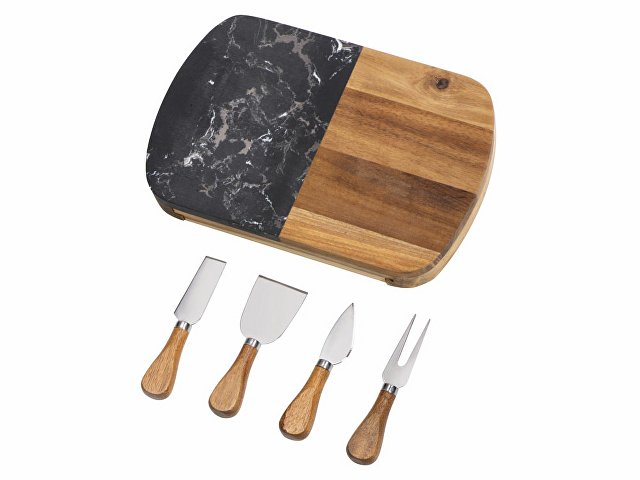 Набор для сыра в подарочной коробке из акации и мрамора «Date» thumbnail