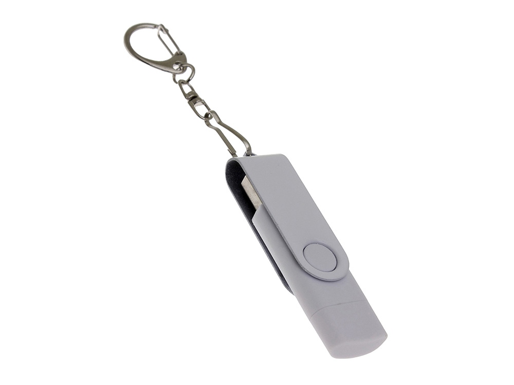 USB 3.0- флешка на 256 Гб с поворотным механизмом и дополнительным разъемом Type-C