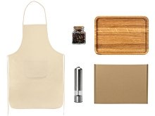Подарочный набор для кухни с фартуком, подносом, мельницей и специями