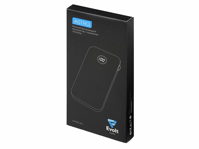 Внешний аккумулятор с подсветкой лого «Astro», soft-touch, 10000 mAh thumbnail