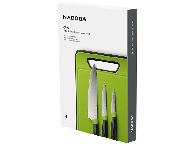 Набор из 3 ножей с пластиковой разделочной доской «OLIVIA» thumbnail