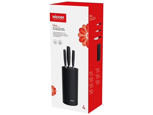 Набор из 3 кухонных ножей в универсальном блоке «UNA» thumbnail