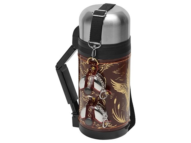 Термос в кожаном чехле thumbnail