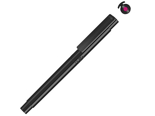 Капиллярная ручка в корпусе из переработанного материала rPET "RECYCLED PET PEN PRO FL», черный с розовыми чернилами