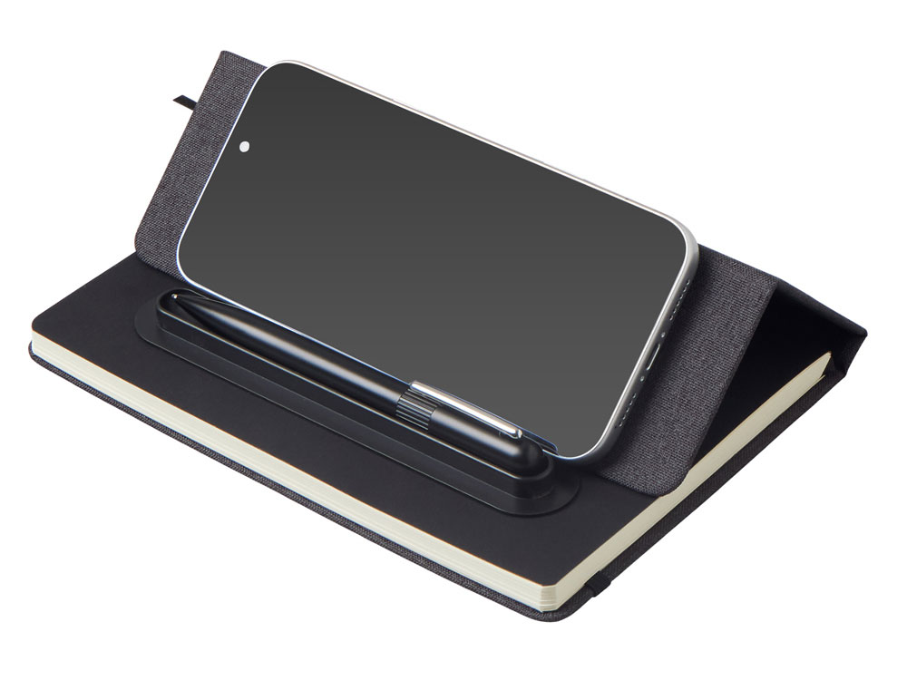 Блокнот А5 «NotaBene» с металлической шариковой ручкой и подставкой для телефона фото 2 Блокнот А5 «NotaBene» с металлической шариковой ручкой и подставкой для телефона фото 2