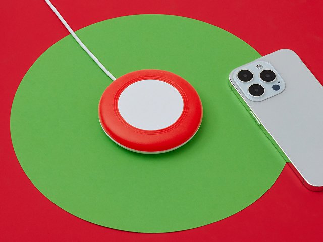 Беспроводное зарядное устройство «Disc» со встроенным кабелем 2 в 1 thumbnail