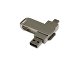 USB-флешка на 256 Гб поворотный механизм 2 в 1, c дополнительным разъемом Type-C с одноцветным металлическим клипом, серый