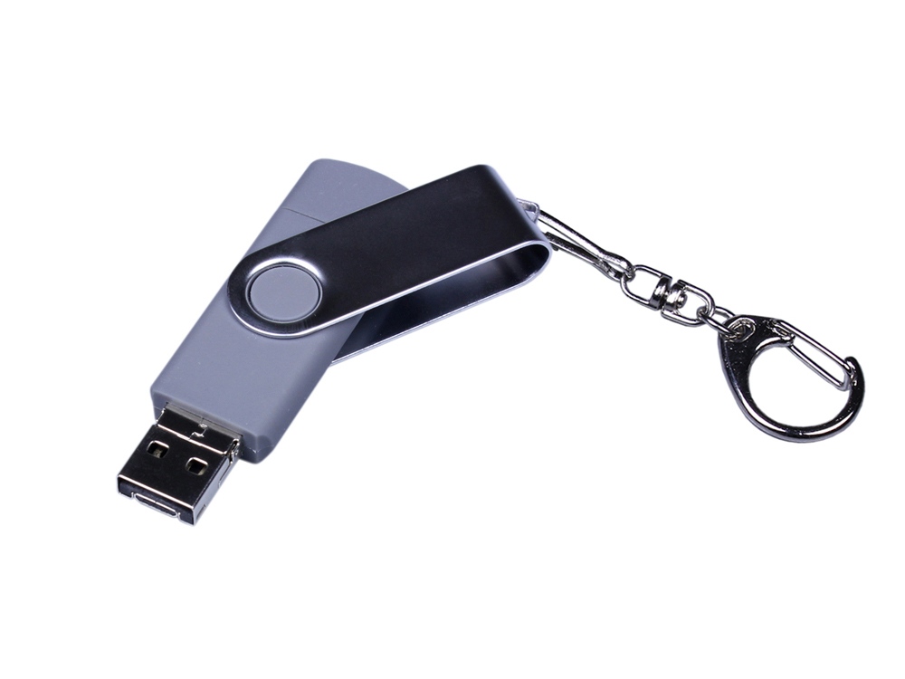 USB 2.0/micro USB/Type-C- флешка на 32 Гб c поворотным механизмом 2