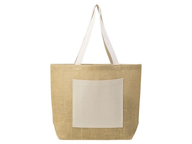 Сумка Jute джутовая с широким дном и карманом thumbnail