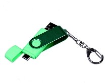 USB 2.0/micro USB/Type-С- флешка на 32 Гб 3-в-1 с поворотным механизмом