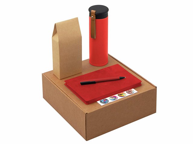 Набор «Draftea» с блокнотом, ручкой, термосом и чаем thumbnail