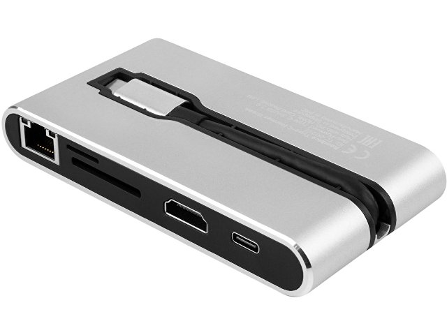 Хаб 8-в-1 Type-C «Hermes», USB 3.0 x 3, Type-C PD, HDMI, LAN, картридер thumbnail