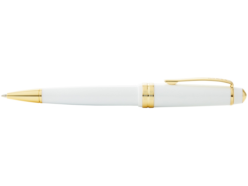 Ручка пластиковая шариковая Bailey Light Polished White Resin and Gold Tone 3