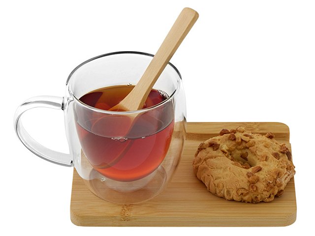 Кружка с двойными стенками на подставке с ложкой «Teatrio» thumbnail