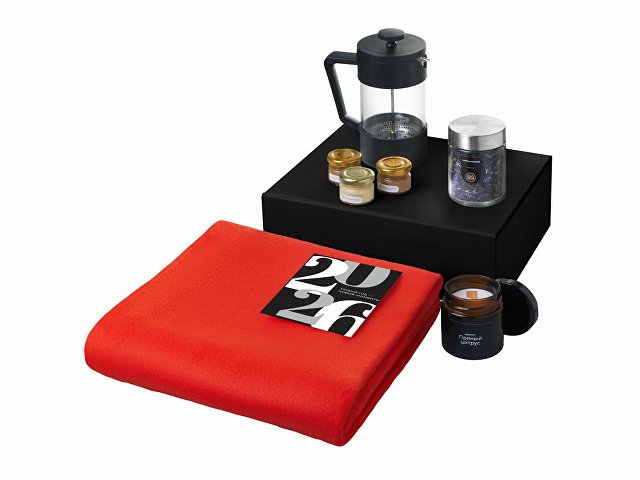 Подарочный набор «Re:Moments» с пледом, френчпрессом и медом thumbnail