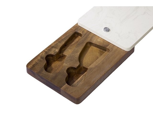 Набор для сыра в коробке из акации и мрамора «Fontina» thumbnail