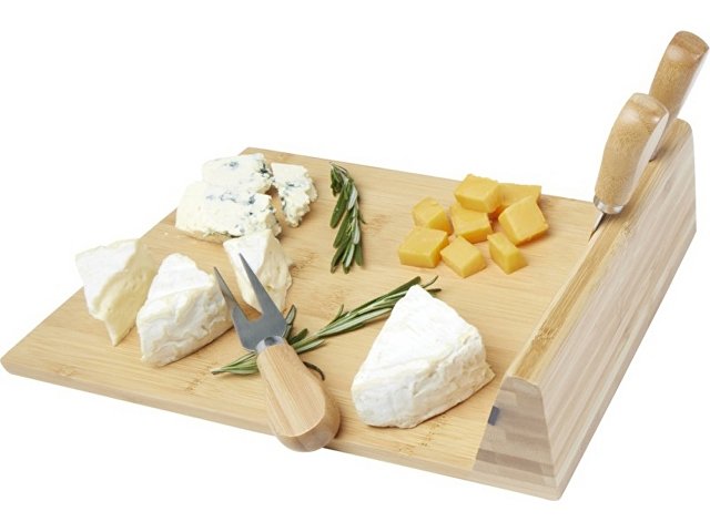 Бамбуковая доска для сыра «Mancheg» с приборами thumbnail