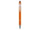 Ручка металлическая soft-touch шариковая со стилусом «Sway», оранжевый/серебристый