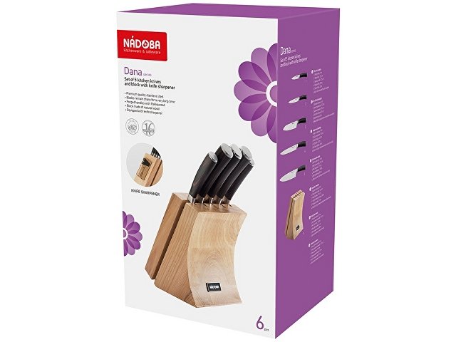 Набор из 5 кухонных ножей и блока для ножей с ножеточкой «DANA» thumbnail