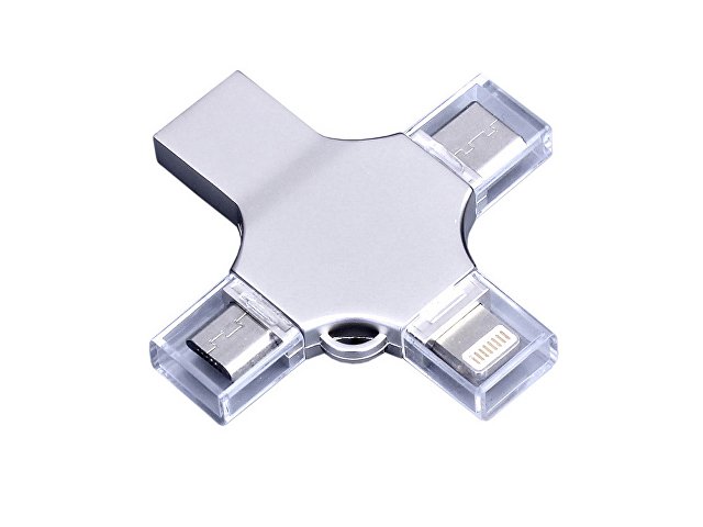 USB 3.0-флешка на 32 Гб 4-в-1 с разъемами Micro USB, Type-C и Lightning thumbnail