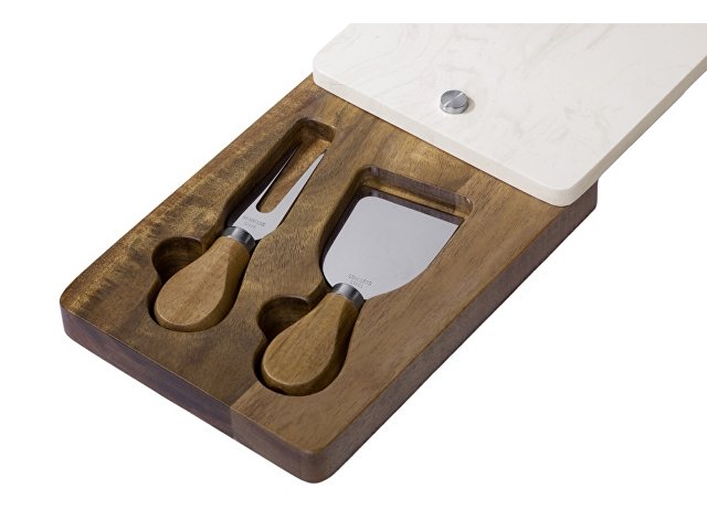 Набор для сыра в коробке из акации и мрамора «Fontina» thumbnail