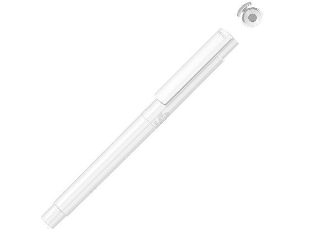 Капиллярная ручка в корпусе из переработанного материала rPET "RECYCLED PET PEN PRO FL», белый с серыми чернилами