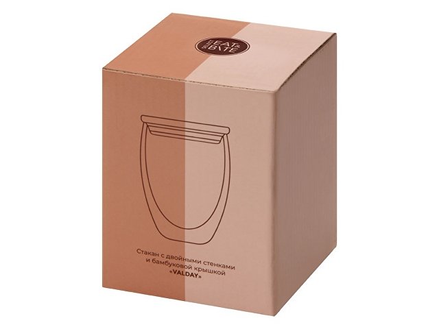 Стакан с двойными стенками и бамбуковой крышкой «Valday» thumbnail