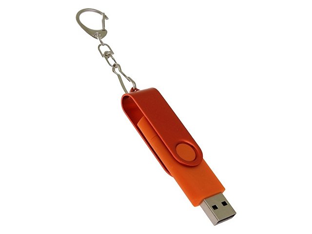 USB 3.0- флешка на 64 Гб с поворотным механизмом и дополнительным разъемом Type-C — фото 3