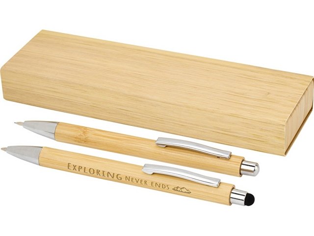 Подарочный набор «Oblys» с шариковой ручкой и механическим карандашом из бамбука thumbnail