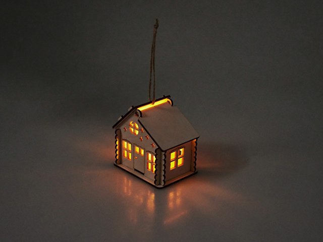 Деревянная подвеска на елку с подсветкой «Lumihut» thumbnail