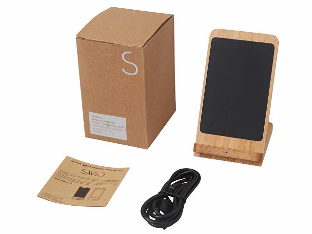 Беспроводное зарядное устройство 2-в-1 с подсветкой лого «Reedia S4», 15 Вт