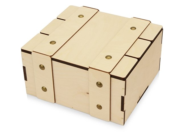 Деревянная подарочная коробка с крышкой "Ларчик" на бечевке