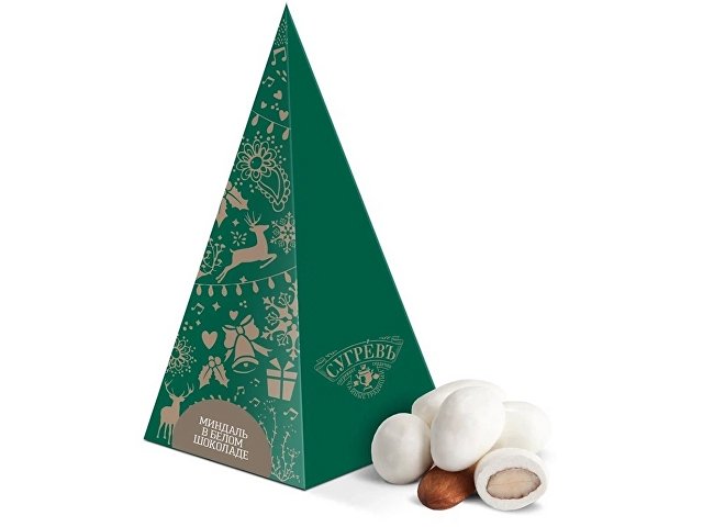 Драже миндаль в белой шоколадной глазури в подарочной упаковке thumbnail