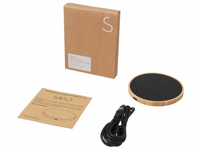 Беспроводное зарядное устройство с подсветкой лого «Reedia S3», 15 Вт thumbnail