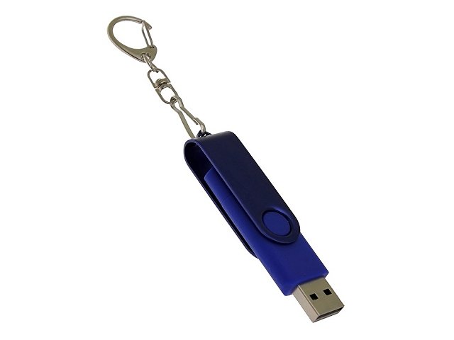 USB 2.0- флешка на 128 Гб с поворотным механизмом и дополнительным разъемом Type-C — фото 3
