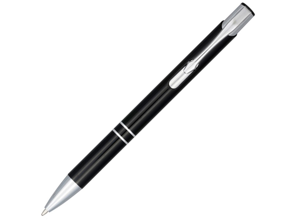 Кнопочная шариковая ручка Moneta из анодированного алюминия, черный